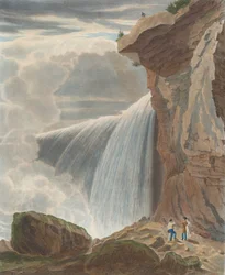 Cascate del Niagara da sotto Table Rock, 1829