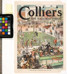 Una mattina di primavera a Washington Square, New York, illustrazione da 