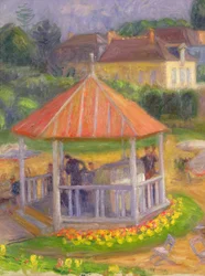 Bandstand (olio su tela su tavola)