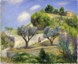 La colline de Vence - "Collina terrazzata, Vence" Dipinto di William James Glackens (1870-1938) Olio su tela