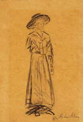 Donna con cappello a tesa larga