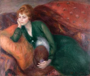 Giovane donna in verde, 1915 circa (olio su tela)