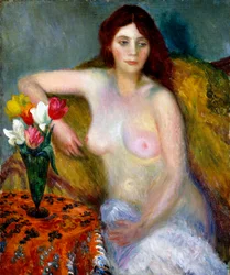 Nudo con Tulipani