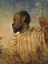 Un africano (olio su carta posata su pannello)