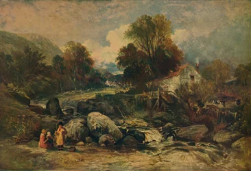 Mulino Dol-y-Garrog vicino a Llanrwst, Caernarvonshire, c1844
