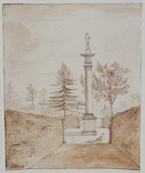 Chiswick, vista della Colonna Dorica con la statua di Venere de