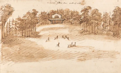 Progetto per un padiglione in un parco dei cervi