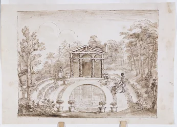 Tempio floreale e piscina rotonda