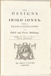 I disegni di Inigo Jones consistenti in piani ed elevazioni per edifici pubblici e privati. Pubblicato da William Kent, con alcuni disegni aggiuntivi. Il primo [secondo] volume