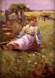 Donna in un campo
