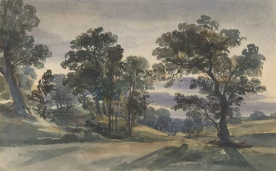 Vista di un parco al crepuscolo, ca. 1879