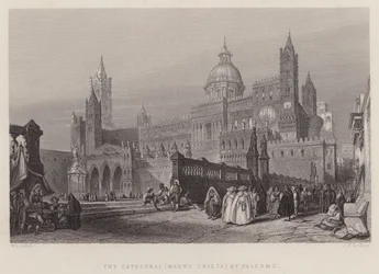 La Cattedrale (Madre Chiesa) a Palermo (incisione)