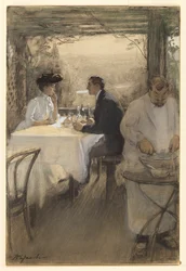 Tra i pergolati da Pè Lapin, una tavola era stata apparecchiata per loro