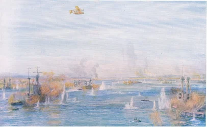 Bombardamento dei Dardanelli, 18 marzo 1915, da La Storia del Popolo Britannico di Cassell pubblicato da Waverley Book Company Limited, c.1940