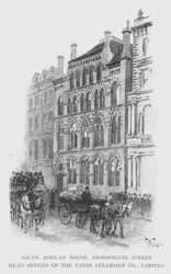 South African House, Bishopsgate Street, Sede centrale della Union Steamship Co, Limited