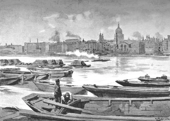 Cattedrale di St. Paul dal South Bank del fiume, 1891