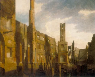 Le rovine del Pantheon in Oxford Street dopo il disastroso incendio del 14 gennaio 1792, 1792