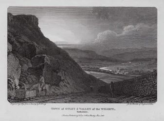 Città di Otley e Valle del Wharfe, Yorkshire (incisione)