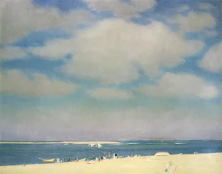 Paesaggio marino con spiaggia sabbiosa (The Beach at Chatham) 1915 circa (olio su tela)