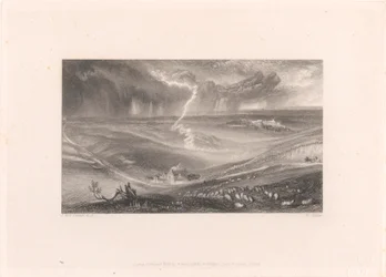 Campo di Waterloo con fulmini