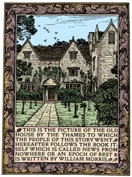 Kelmscott Manor, Gloucestershire, frontespizio di News from Nowhere, c1892 1901