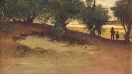 Banco di sabbia con salici, magnolia