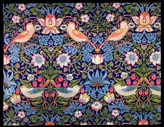 Il ladro di fragole, tessuto disegnato da William Morris