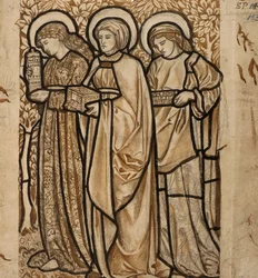 Le tre Marie al Sepolcro - Progetto per vetrata, 1862