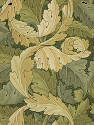 Design di carta da parati con colori di acanto e bosco, 1875