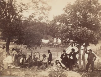 Campo del Capitano Hoff, vista posteriore, Gettysburg, Pennsylvania