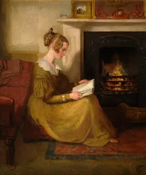 Una lettura accanto al fuoco, c.1825