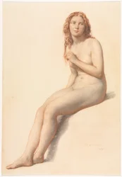 Nudo Femminile Seduto, Vista di Tre Quarti dal Fronte
