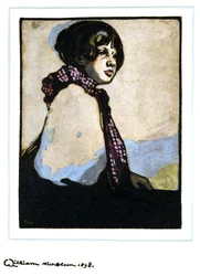 Una ragazza, mezzo busto