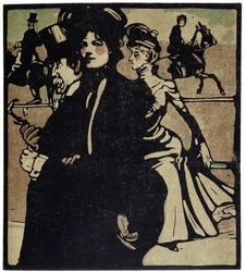 Aristocratici alle corse, Londra - in "Types of London", di William Nicholson (1872-1949), ed Floury