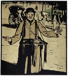 Mercante di giocattoli, Londra - in "Types of London", di William Nicholson (1872-1949), ed Floury