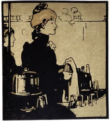 Giovane barista, Londra - in "Tipi di Londra", di William Nicholson (1872-1949), ed Floury
