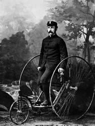 Fattore canadese su un triciclo di Nottman circa 1890