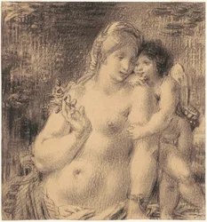 Nudo con Cupido