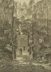 Vista della Cappella nel Giardino a Strawberry Hill, inciso da Godfrey, 1784