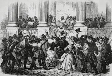 Rivoluzione a Berlino davanti al palazzo di Guglielmo I, marzo 1848, Germania