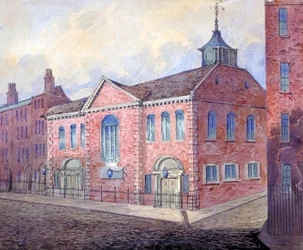Vista della Chiesa di San Giorgio il Martire, Queen Square, Holborn, Londra, c. 1815