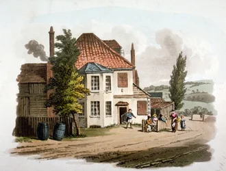 The Farthing Pie House Inn su St Marylebone New Road, Londra, c1810