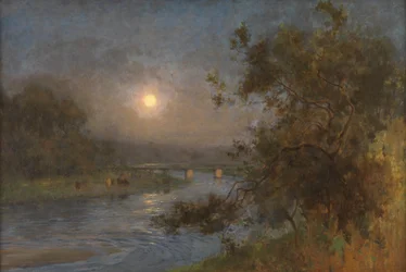 Mentre il crepuscolo svanisce sotto la luna