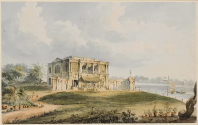 Veduta della casa di Charles Prinsep, Ishura sul fiume Hooghly