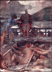 Cesare e il pilota, illustrazione da "Plutarch