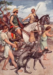 Pelopida in partenza per Tebe, illustrazione tratta da "Plutarch