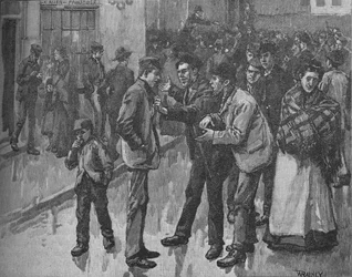 Scena durante lo sciopero di Preston, c1890