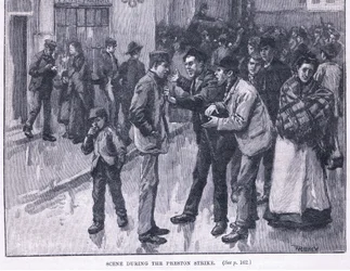 Scena durante lo Sciopero di Preston 1856 d.C.