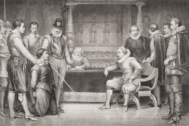 Guy Fawkes interrogato da Giacomo I e il suo consiglio nella camera da letto del re, da 