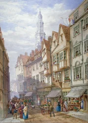 Vecchie case in Wych Street, Westminster, Londra, 1873